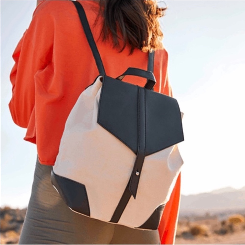 NWT Deux lux Demi canvas & vegan leather backpack.